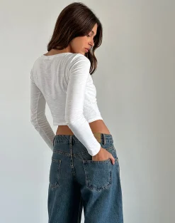 Motel Rocks Basics | Basic Tops-Jojisa Top in Jersey Off White