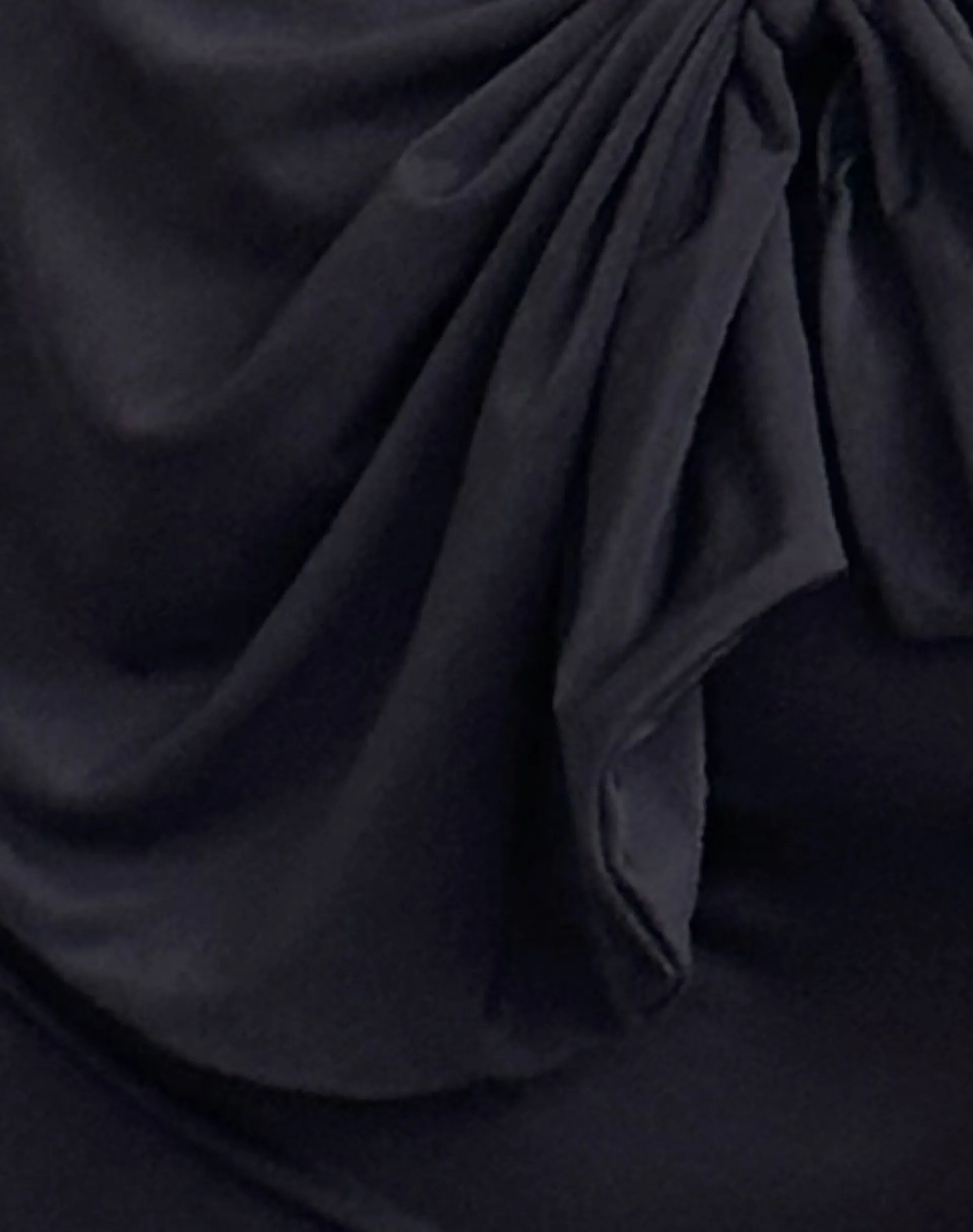 Motel Rocks Going Out Tops-Jovie One Shoulder Slinky Bow Top in Black
