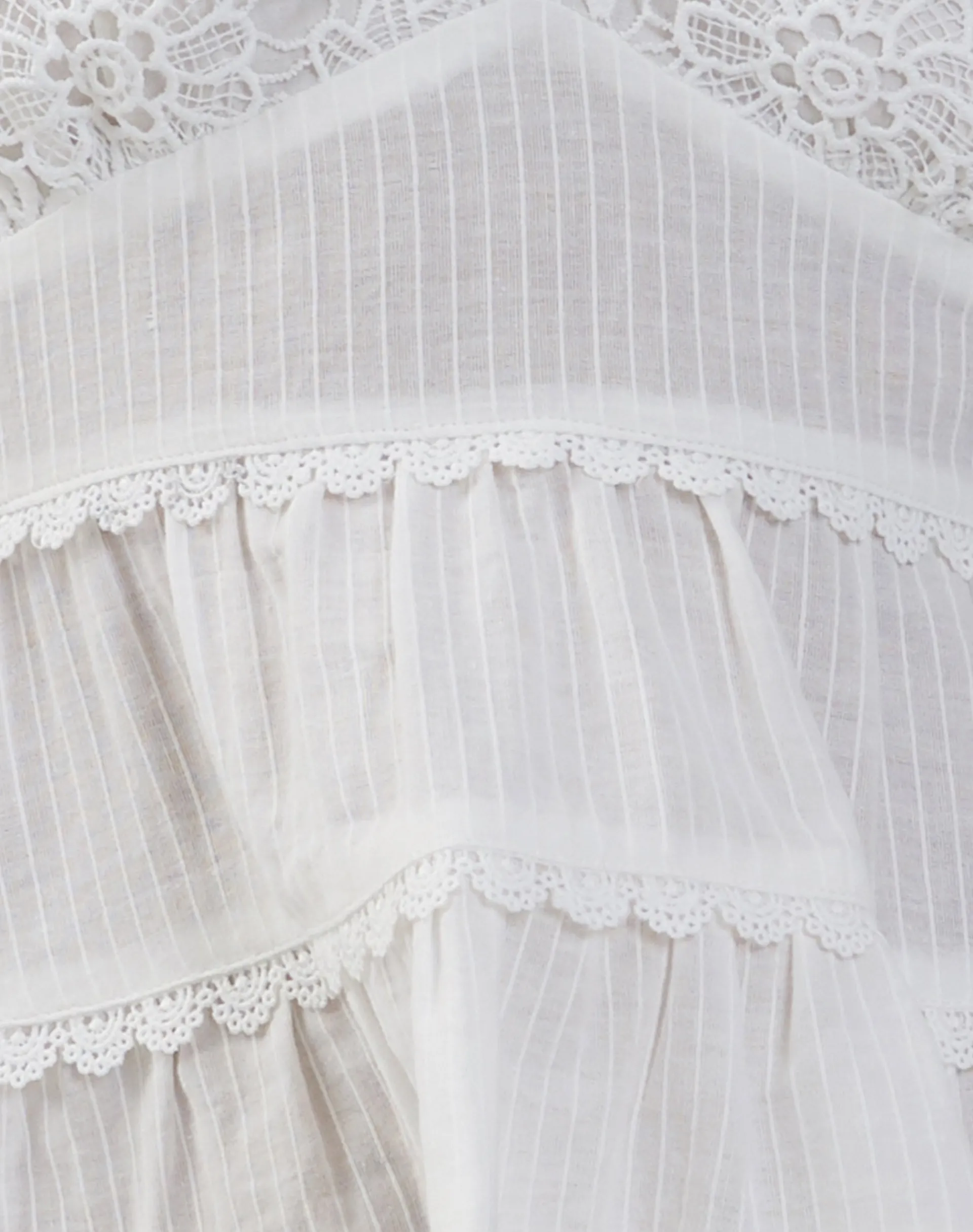 Motel Rocks Halterneck Tops-Juanita Frill Halterneck Top in Crochet White