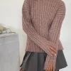 Motel Rocks Jumpers-Judah Oversized Chunky Rib Knit Jumper in Taupe