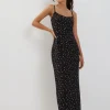 Motel Rocks Printed Dresses-Kafka Maxi Dress in Pretty Petal Black DistyFloralBlueRed