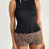 Motel Rocks Basic Tops | Vest Tops-Kagumi Shirred Top in Black