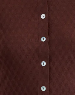 Motel Rocks Shirts And Blouses | Long Sleeve Tops-Kahula Shirt in Argyle Mesh Brown ArgyleMeshBrown