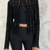 Motel Rocks Co-Ords | Shirts And Blouses-Kahula Shirt in Tonal Check Flock Black TonalCheckFlockBlack