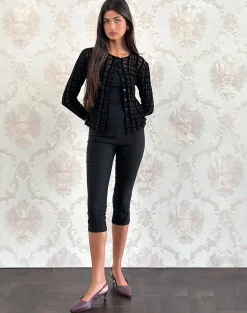 Motel Rocks Co-Ords | Shirts And Blouses-Kahula Shirt in Tonal Check Flock Black TonalCheckFlockBlack