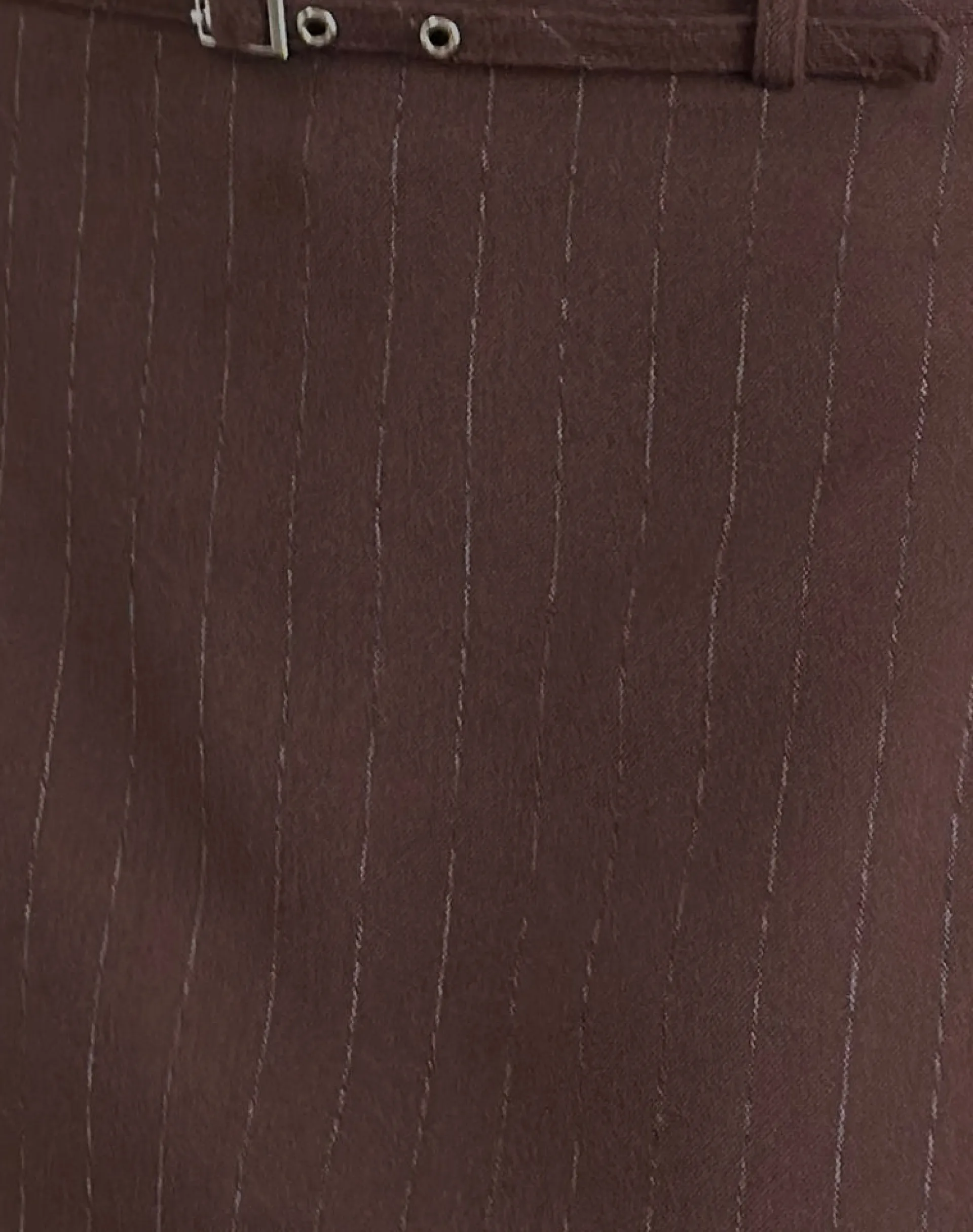 Motel Rocks Mini Skirts-Kaimar Mini Skirt in Pinstripe Brown Tailoring PinstripeBrownTailoring