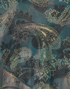 Motel Rocks Printed Tops-Kajari Top in Tonal Paisley Blue