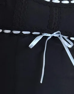 Motel Rocks Corset Tops | Strappy Tops-Karda Cami Top in Black with Contrast Ribbon