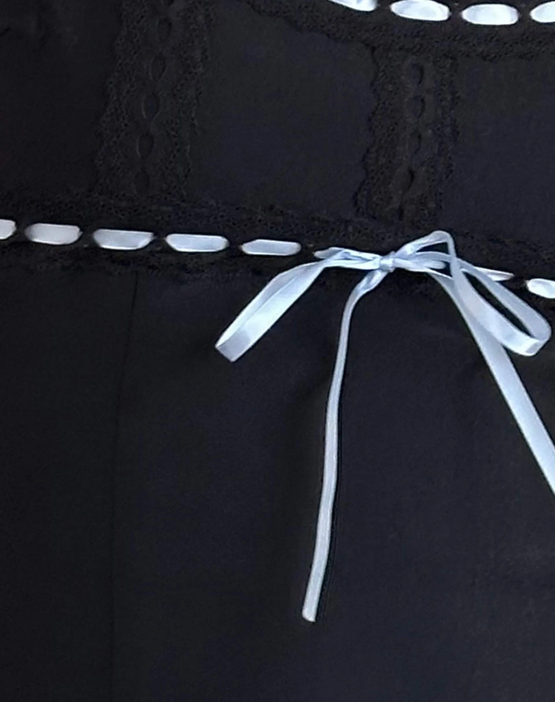 Motel Rocks Corset Tops | Strappy Tops-Karda Cami Top in Black with Contrast Ribbon