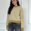 Motel Rocks Jumpers-Karu Jumper in Check Green CheckGreen