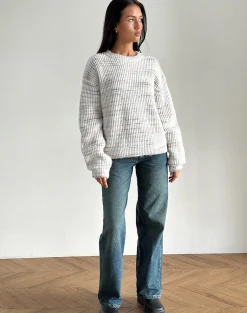 Motel Rocks Jumpers-Karu Jumper in Neutral Brushed Knit NeutralBrushedKnit