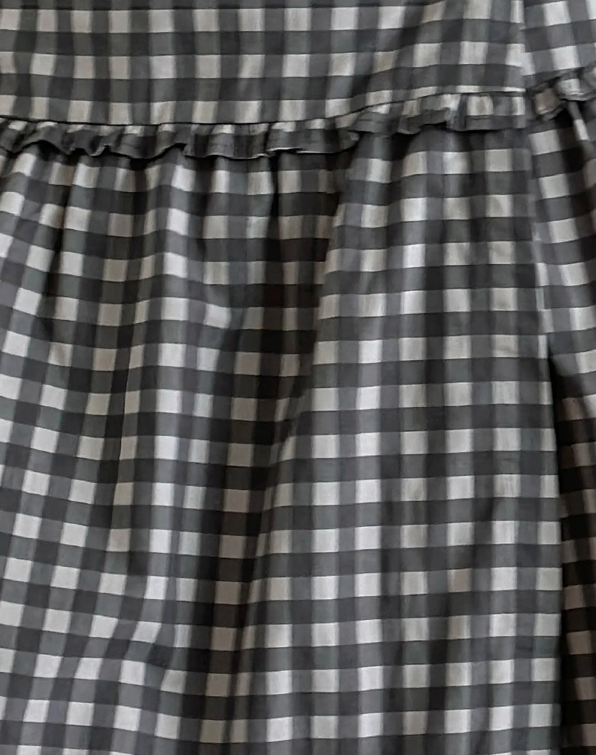 Motel Rocks Tailoring | Printed Skirts-Kasya Midi Skirt in Tonal Gingham Black and Grey TonalGinghamBlackandGrey