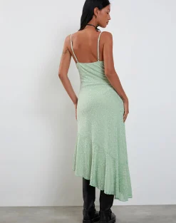 Motel Rocks Printed Dresses | Day Dresses-Kavala Midi Dress in Shadow Floral Sage ShadowFloralSage