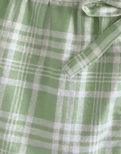 Motel Rocks Printed Tops | Strappy Tops-Kayvata Tie Front Top in Table Cloth Neo Mint TableClothNeoMint