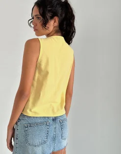 Motel Rocks Vest Tops-Kayve Tie Front Top in Lemonade