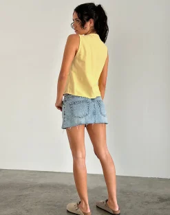 Motel Rocks Vest Tops-Kayve Tie Front Top in Lemonade