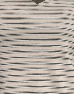 Motel Rocks Basic Tops | Printed Tops-Keiko Top in Stripe Jersey Tonal Brown StripeJerseyTonalBrown