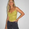 Motel Rocks Vest Tops-Ketia Crop Top in Green Moss GreenMoss