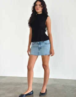 Motel Rocks Basic Tops | Vest Tops-Kimbra Top in Textured Black TexturedBlack