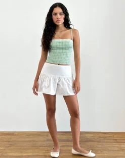 Motel Rocks Strappy Tops-Kinaya Cami Top in Blue and Yellow Check