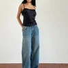 Motel Rocks Co-Ords | Strappy Tops-Kira Top in Satin Black with Black Lace