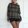 Motel Rocks Coats-Kisaki Swing Coat in Check Yellow