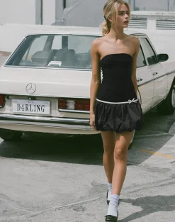 Motel Rocks Party Dresses | Little Black Dresses-Klaita Puffball Mini Dress in Black
