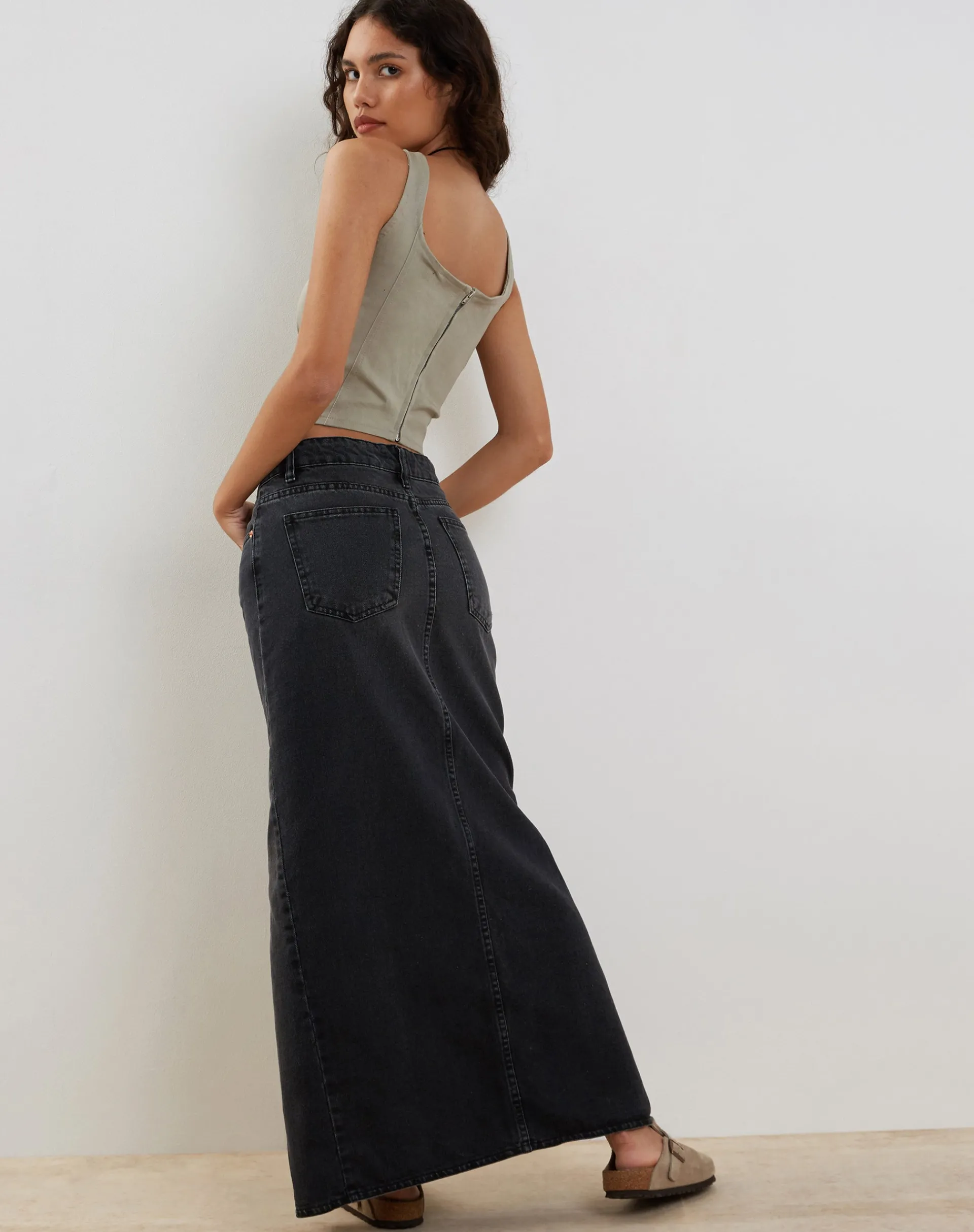 Motel Rocks Corset Tops-Kye Corset Top in Ash Grey