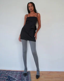 Motel Rocks Bodycon Dresses | Party Dresses-Lacerta Bow Mini Dress in Tailoring Black