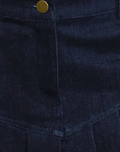 Motel Rocks Pleated Skirts | Denim Skirts-Laduma Mini Skirt Denim in Indigo