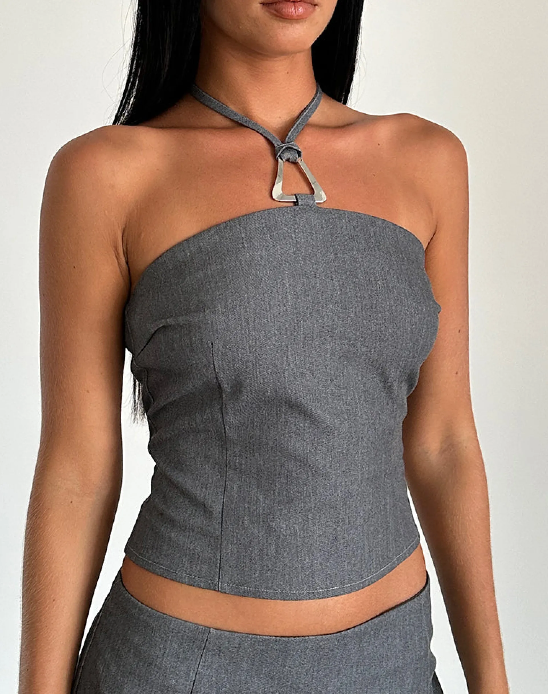 Motel Rocks Tailoring | Co-Ords-Lakia Top in Tailoring Charcoal