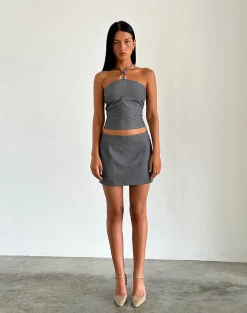 Motel Rocks Tailoring | Co-Ords-Lakia Top in Tailoring Charcoal