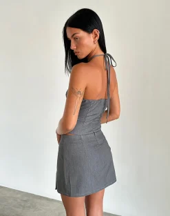 Motel Rocks Tailoring | Co-Ords-Lakia Top in Tailoring Charcoal