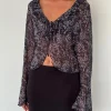 Motel Rocks Cardigans-Lakota Cardigan in Black Baroque Print