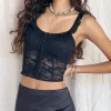 Motel Rocks Vest Tops | Lace Tops-Laru Corset Top in Lace Black LaceBlack