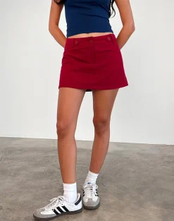 Motel Rocks Mini Skirts-Lavonne Mini Skirt in Red