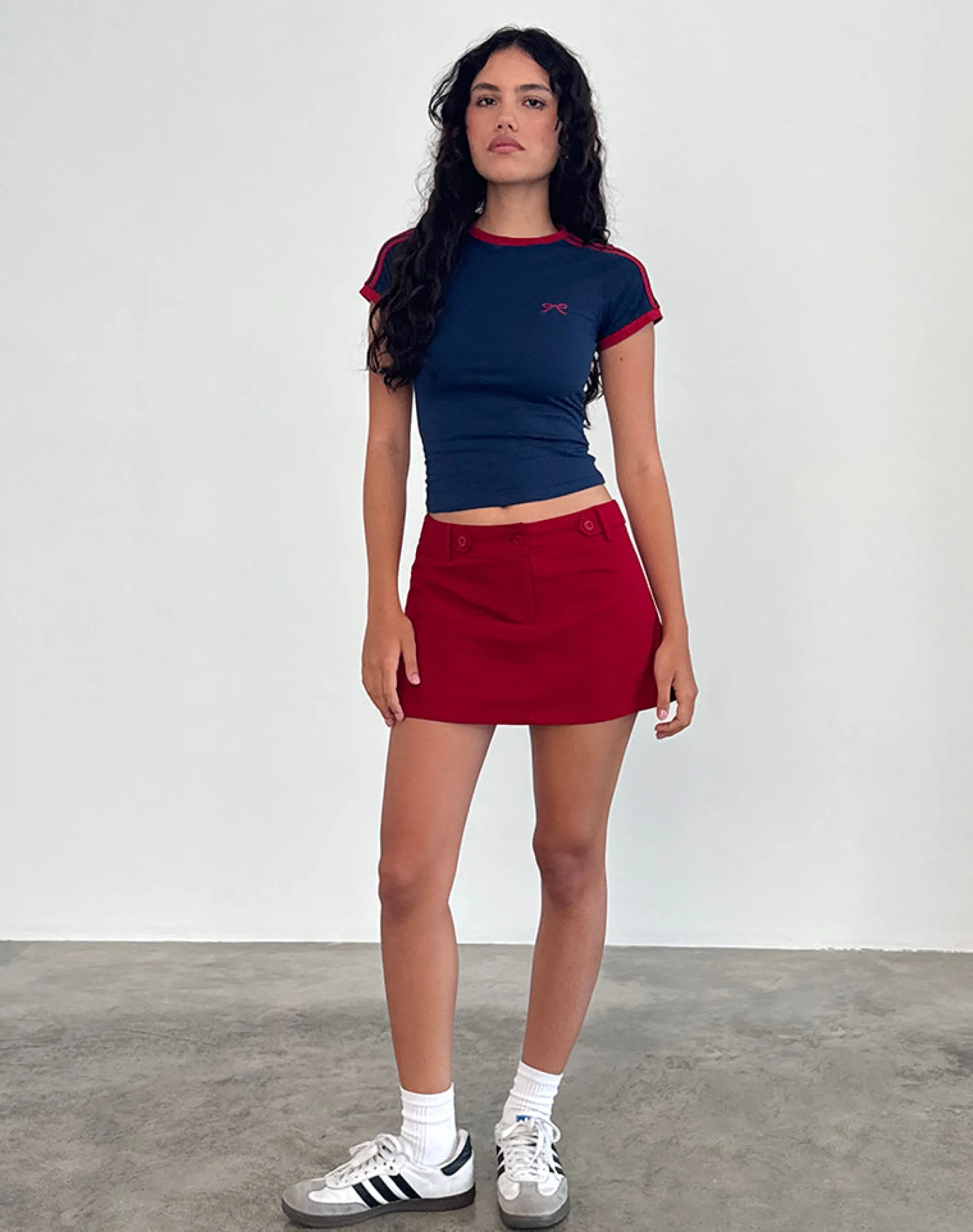 Motel Rocks Mini Skirts-Lavonne Mini Skirt in Red