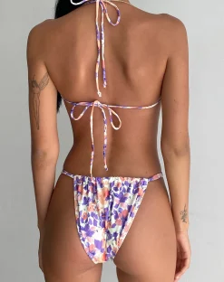 Motel Rocks Swimwear-Lawa Bikini Top in Multi Bright Floral multibrightfloral