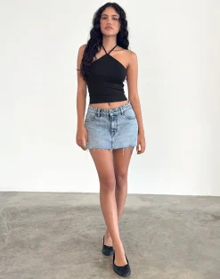 Motel Rocks Basics | Basic Tops-Layti Halterneck Basic Top in Black