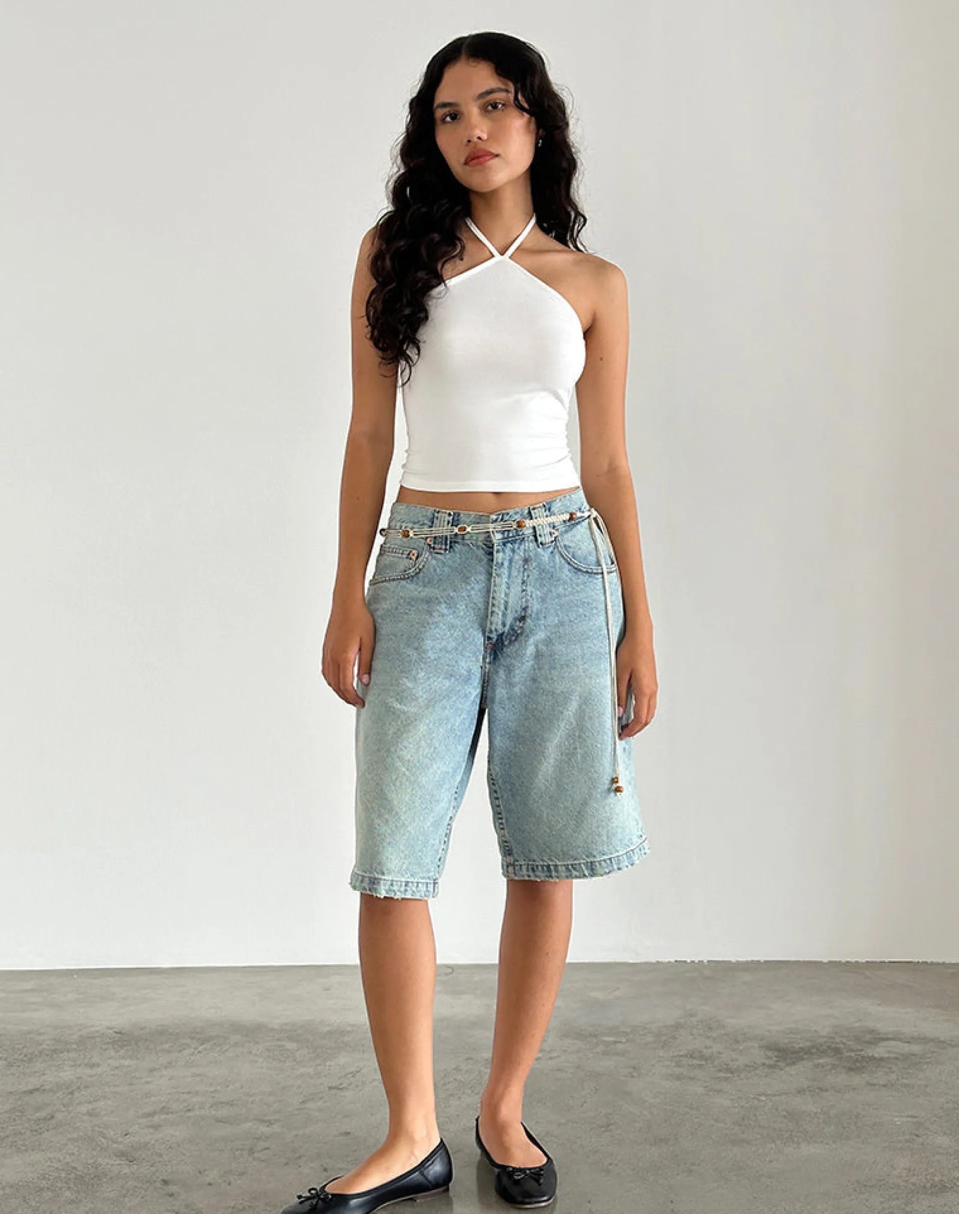Motel Rocks Basic Tops | Halterneck Tops-Layti Halterneck Top in Off White OffWhite