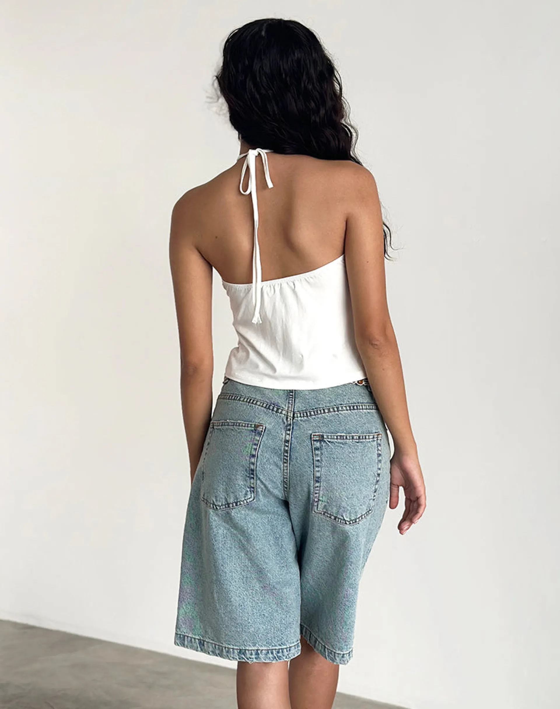 Motel Rocks Basic Tops | Halterneck Tops-Layti Halterneck Top in Off White OffWhite