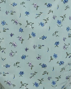 Motel Rocks Printed Tops-Laz Top in Pretty Petal Green PrettyPetalGreen