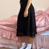 Motel Rocks A Line Skirts | Midi Skirts-Lenuta Chiffon Midi Skirt in Black