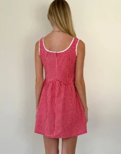 Motel Rocks Basics | Day Dresses-Leshi Mini Dress in Red Gingham