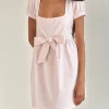 Motel Rocks Party Dresses-Leshiana Mini Dress in Poplin Light Pink PoplinLightPink