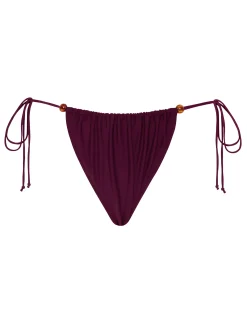 Motel Rocks Swimwear-Leyna Beaded Bikini Bottom in Burgundy
