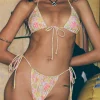 Motel Rocks Swimwear-Leyna Bikini Bottom in Pink Abstract Floral Swim PinkAbstractFloralSwim