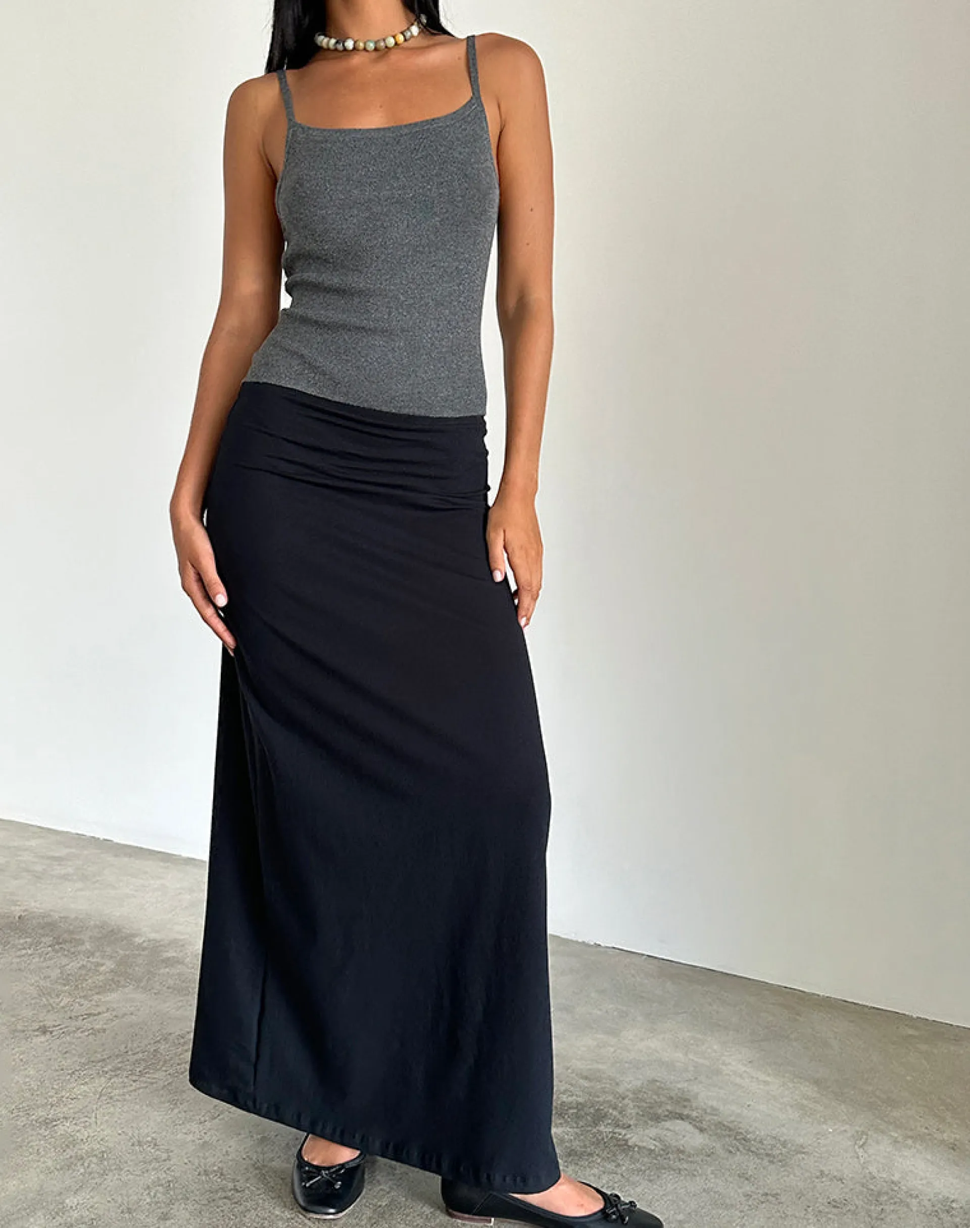 Motel Rocks Maxi Skirts-Liana Maxi Skirt in Black