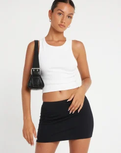 Motel Rocks Basics | Mini Skirts-Lidya Mini Skirt in Black