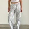Motel Rocks Basics | Low Rise Pants-Lirura Trouser in Vertical Grey Stripe VerticalGreyStripe